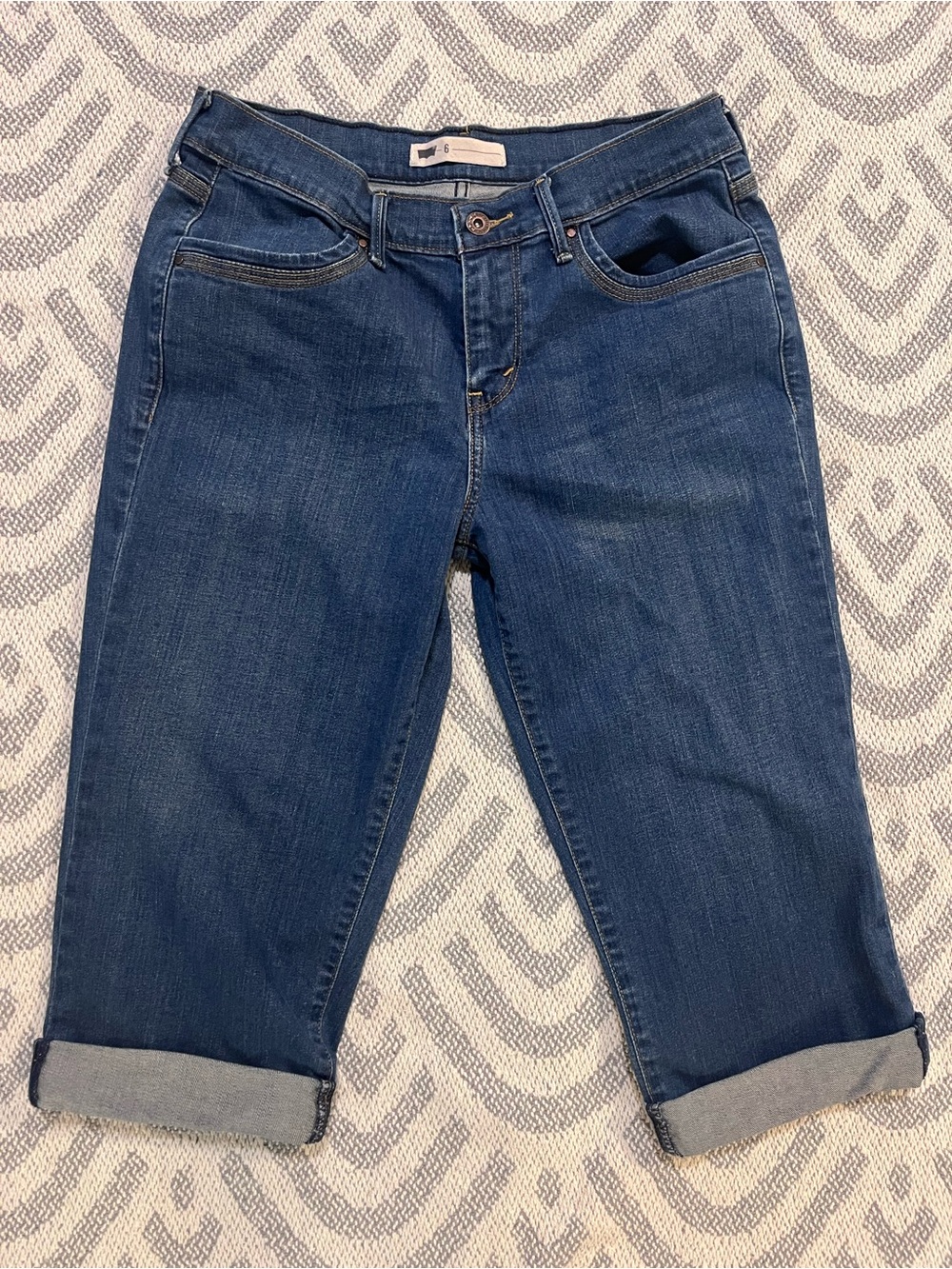 LEVI’S Women’s Blue Denim Jean Capri Pants 6/28